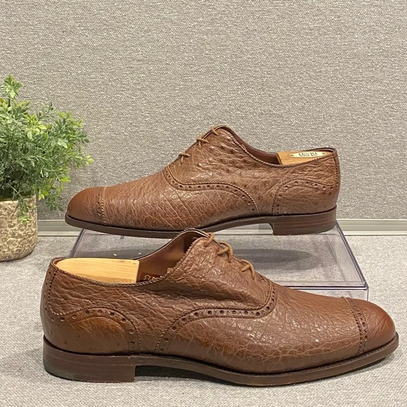 Barker Black Deer Skin Oxford Size 11 - Picture 3 of 13